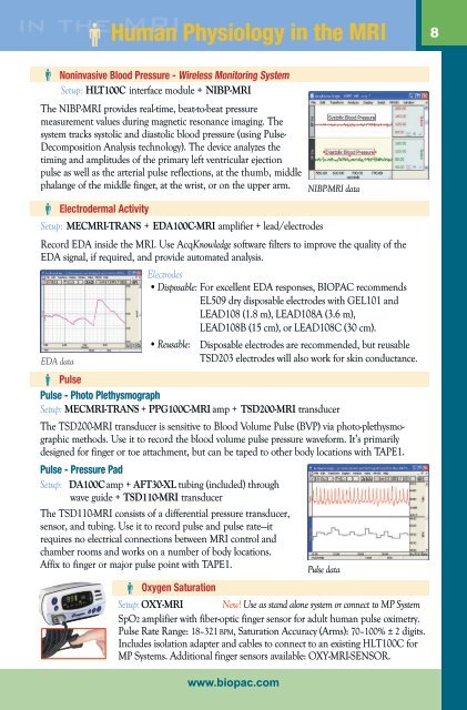 BIOPAC MRI catalog