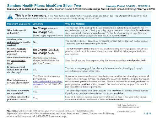 Silver Plan #2 - Sendero Health Plans