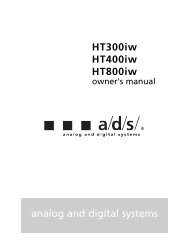 analog and digital systems HT300iw HT400iw HT800iw - Directed ...