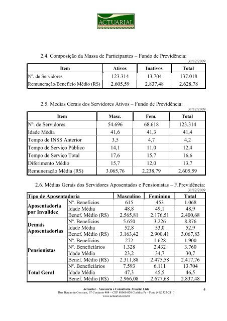 AVALIAÃÃO ATUARIAL - SindiSeab