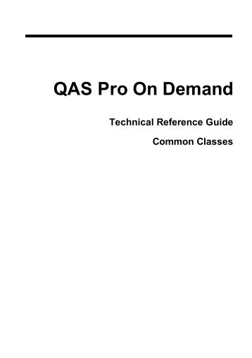 Common Classes - QAS.com