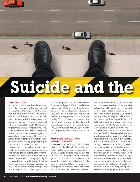 Suicide and the - International Parking Institute