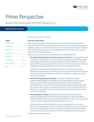 December 2011 - Prime Therapeutics