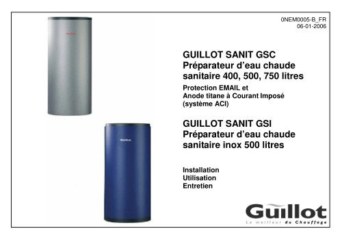 GUILLOT SANIT GSC PrÃ©parateur d'eau chaude sanitaire ... - Atlantic