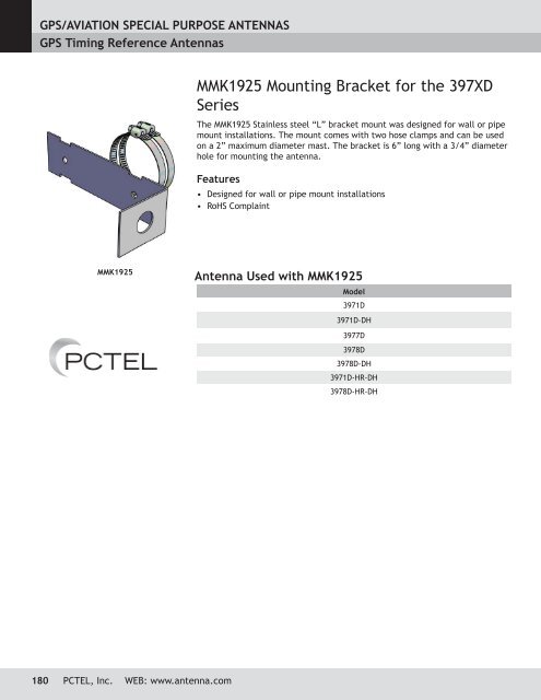 GPS/AviAtion SPeciAl PurPoSe AntennAS - PCTEL | Antenna