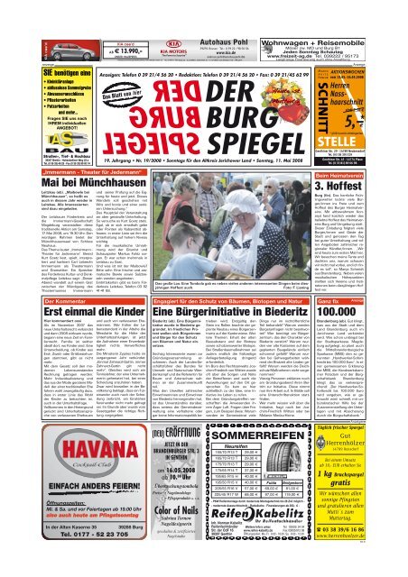 20.00 Uhr - Der BurgSpiegel / Der Genthiner