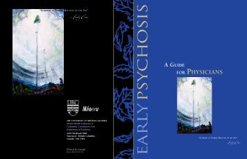 Early Psychosis: A Guide for Physicians - Ministry of Health