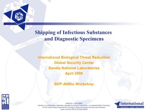 Shipping of Infectious Substances and Diagnostic Specimens