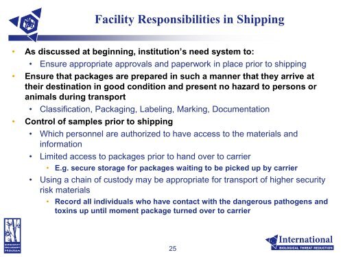 Shipping of Infectious Substances and Diagnostic Specimens