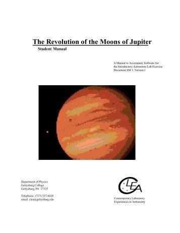 The Revolution of the Moons of Jupiter - University of Arizona