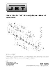 Parts List for 3/8â Butterfly Impact Wrench - JET Tools