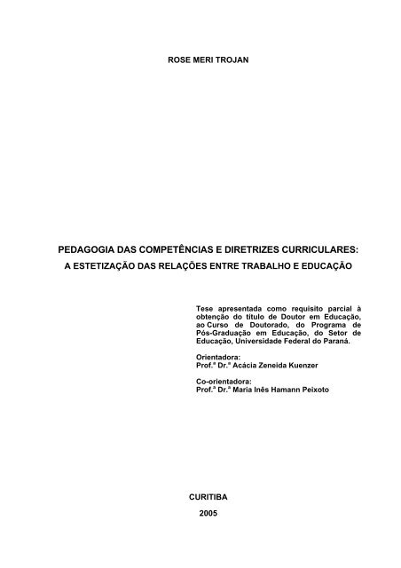 a estetização das relações entre trabalho e educação  - NuPE/UFPR