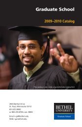 2009-2010 Catalog - Graduate School - Bethel University