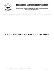 child and adolescent history form - Rappahannock Area Community ...