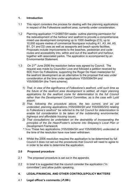 rcoun20130515 Folkestone seafront process , item 15. PDF 126 KB