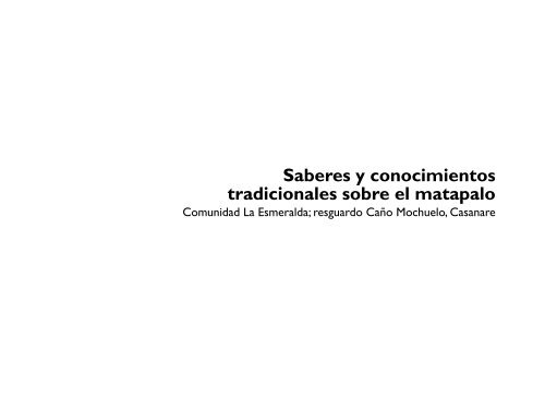 Saberes y conocimientos tradicionales sobre el matapalo