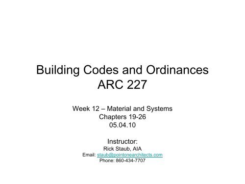 Building Codes and Ordinances ARC 227
