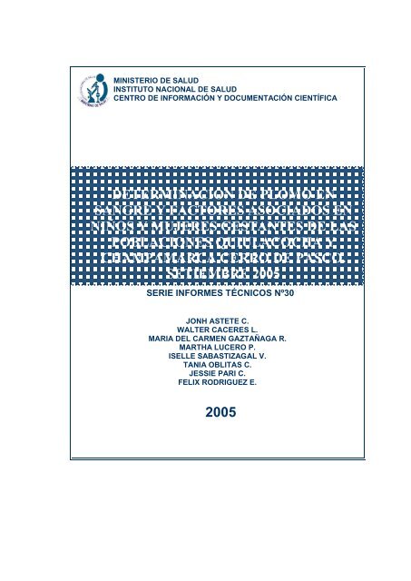 determinacion de plomo en sangre y factores asociados ... - BVS - INS