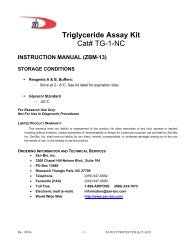 Triglyceride Assay Kit Cat# TG-1-NC - Zen-Bio Inc.