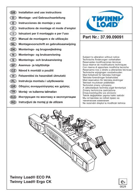 Handleiding Ergo CK - Twinny Load