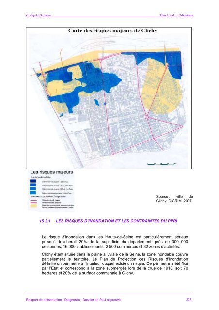 Les risques qui interfÃ¨rent sur l'urbanisation - Ville de Clichy