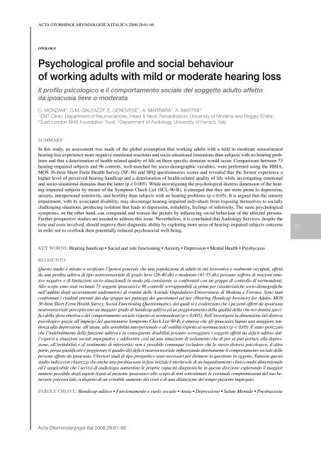 Psychological profile and social behaviour of working adults - Acta ...