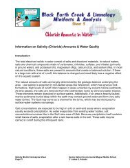 Information on Salinity (Chloride) Amounts & Water Quality - OSSE