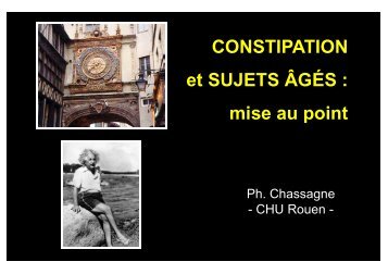Pr Chassagne – Constipation et SA - PIRG