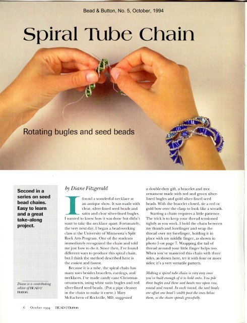Spiral Tube Chain: Bugles and Seed Beads. - Diane Fitzgerald