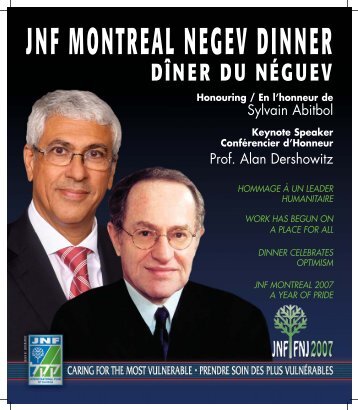 DÃNER DU NÃGUEV - Jewish National Fund Montreal