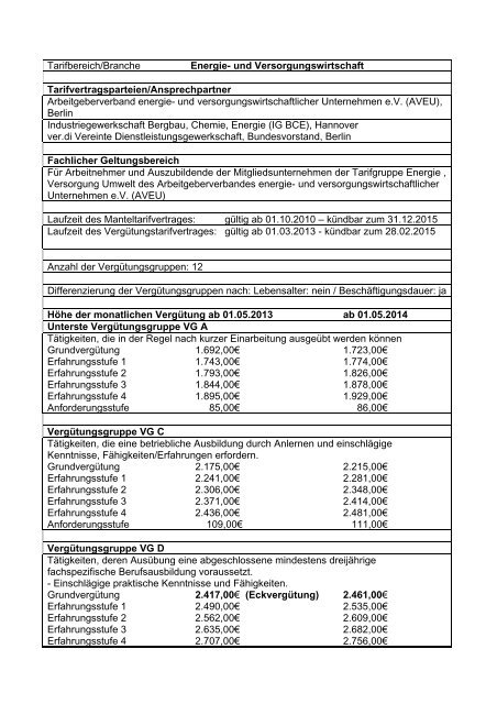 Tarifvertrag Elektroniker Für Energie Und Gebäudetechnik Niedersachsen Tarifbereich/Branche Energie- und Versorgungswirtschaft - Arbeit