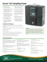 Escort ELF Air Sampling Pump Product Data Sheet - Zefon ...