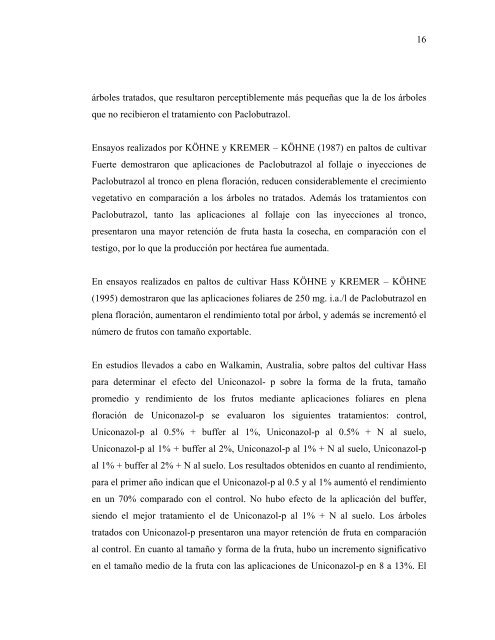 P sobre la productividad y desarrollo del palto cv. Hass - Altavoz