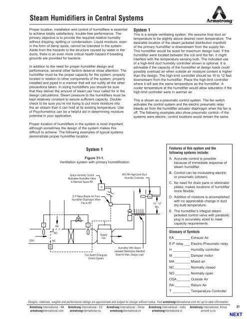 Steam Humidifiers in Central Systems - Armstrong International, Inc.