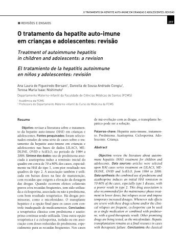 O tratamento da hepatite auto-imune em crianÃ§as e adolescentes ...