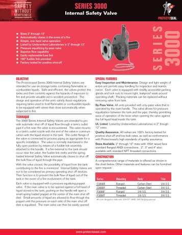 Series 3000 Internal Safety Valve - Protectoseal
