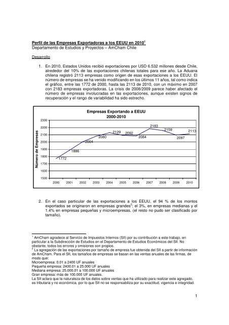 1 Perfil de las Empresas Exportadoras a los EEUU ... - Amcham Chile