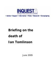 Briefing on the death of Ian Tomlinson - Inquest