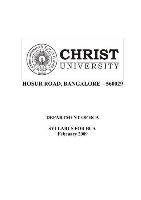 Bachelor of Computer Applications (BCA) - Christ University