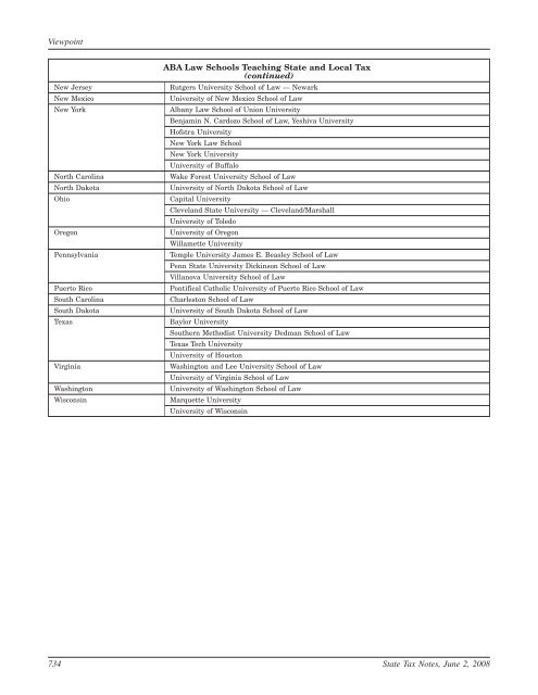 Teaching State and Local Tax: Law Schools Still Not ... - TaxProf Blog