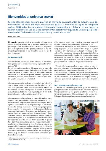 GestiÃ³n: Bienvenidos al universo crowd - Revista Profesiones