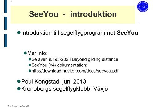 SeeYou - introduktion