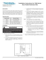 1500 Series Door Holder Extension Rod Instruction Sheet