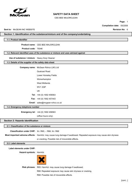 EU MSDS - McGean