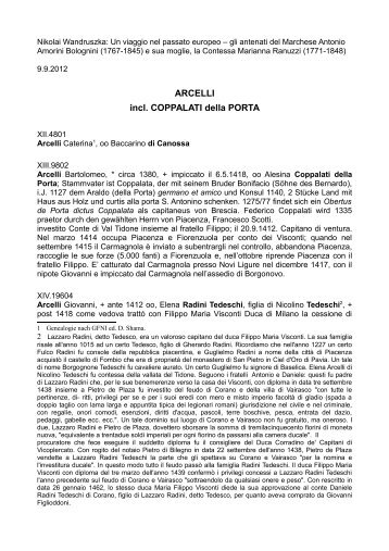 ARCELLI incl. COPPALATI della PORTA - Wandruszka Genealogie