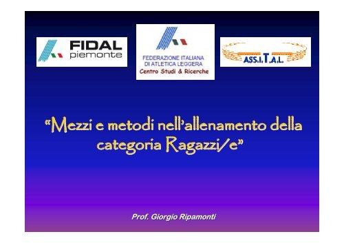 Proposte per l'allenamento nella categoria Ragazzi/e - Fidal Piemonte