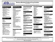 Montana Medicaid Preferred Drug Quicklist