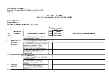 Fisa Evaluare Gradatii de Merit - Facultatea de Automatică ...