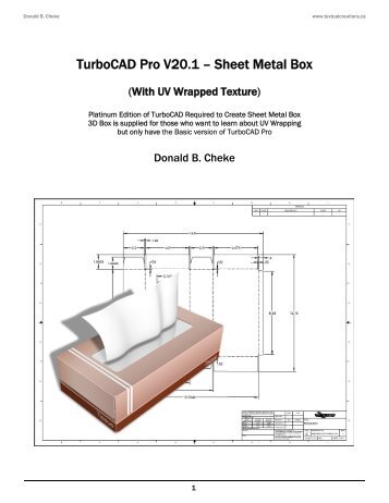 TurboCAD Pro V20.1 Sheet Metal Box SAMPLE - Textual Creations