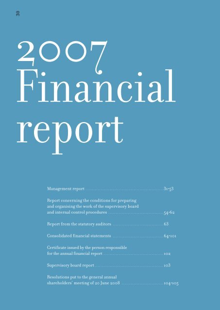 Annual financial report 2007 - Virbac